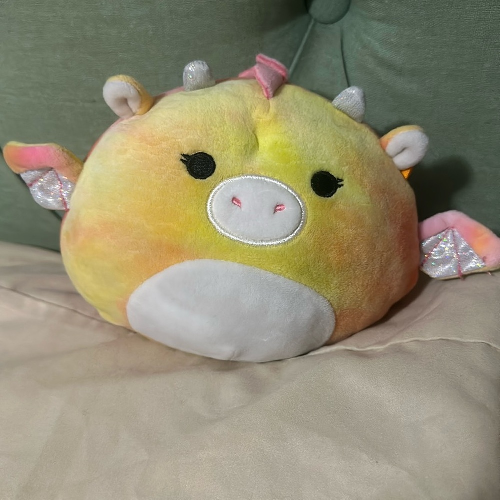 8” squishmallows Celestina Dragon-Soft Toy small very colorful tie-dye